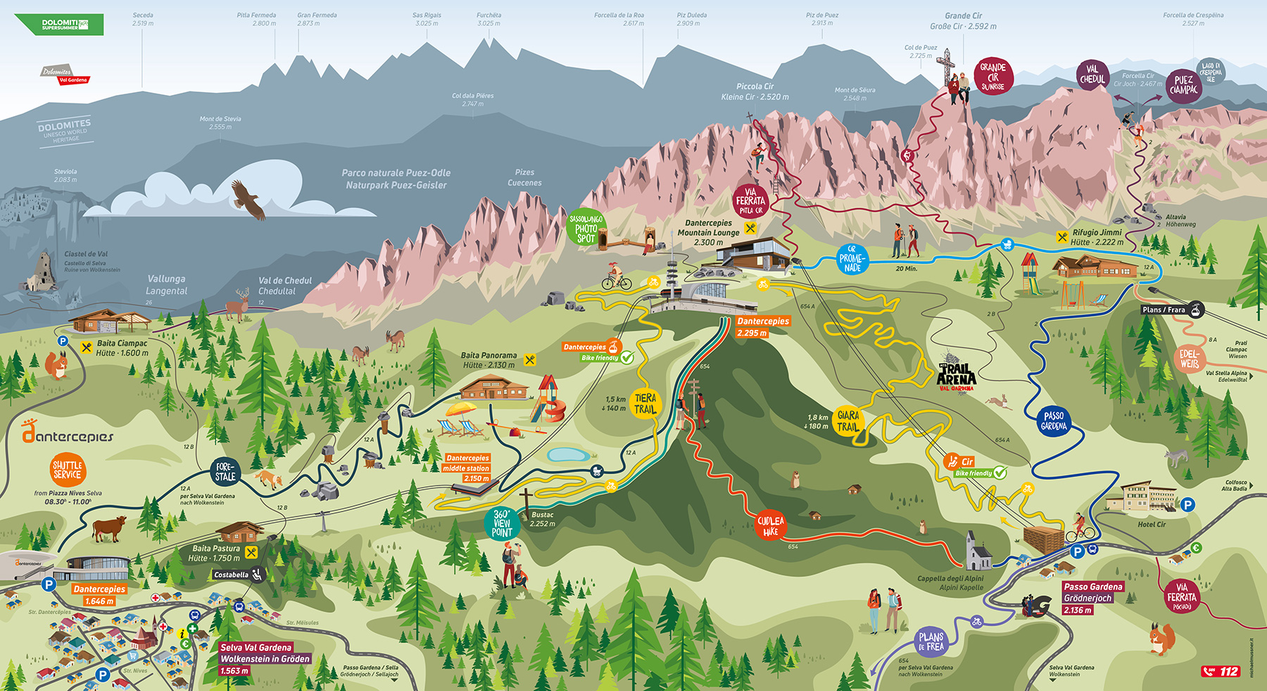 Selva di Val Gardena - resort map