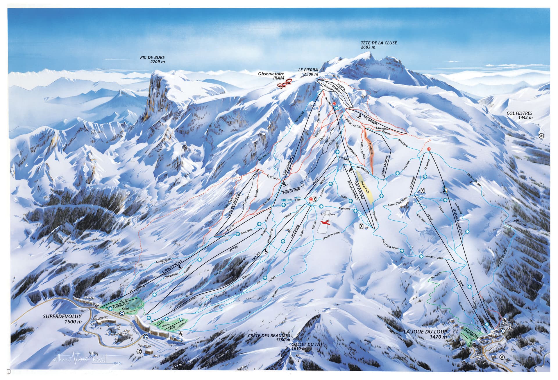La Joue du Loup ski map