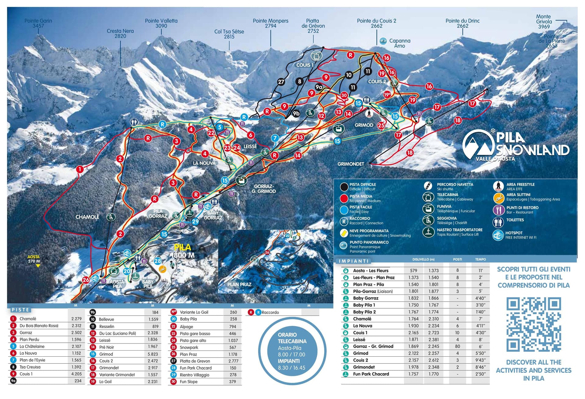 Pila ski map