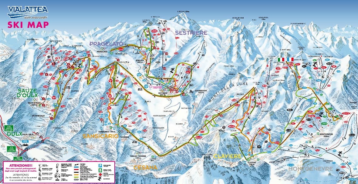 San Sicario ski map